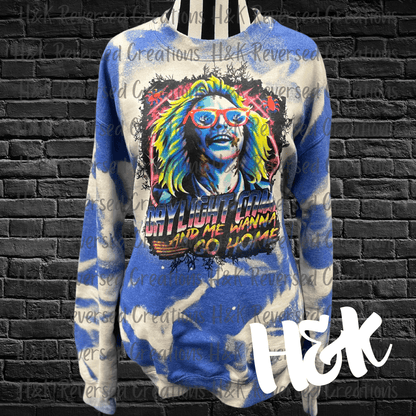 Beetlejuice Bleached Crewneck Sweatshirt - H&K Reversed Creations 