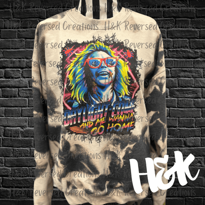 Beetlejuice Bleached Crewneck Sweatshirt - H&K Reversed Creations 