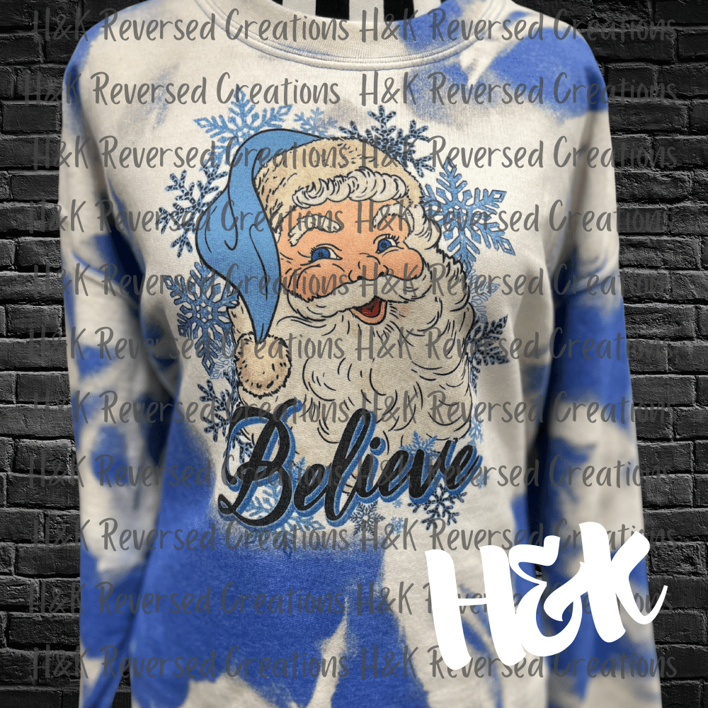 Believe Bleached Crewneck - H&K Reversed Creations 