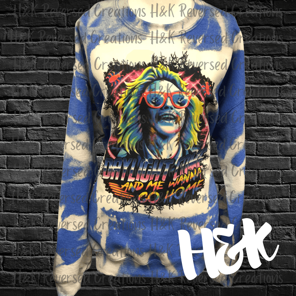 Bleached Beetlejuice Crew Neck Sweatshirt - H&K Reversed Creations 