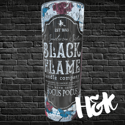 Black Flame Tumbler - H&K Reversed Creations 