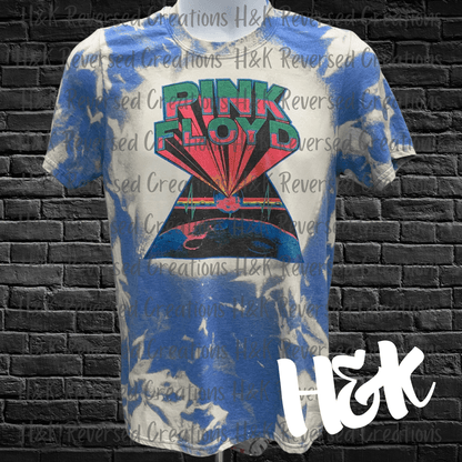 Pink Floyd Blue Bleached T Shirt - H&K Reversed Creations 