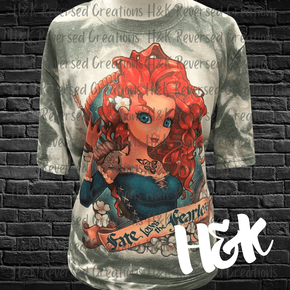 Pin Up Princess Bleached Shirt - H&K Reversed Creations 