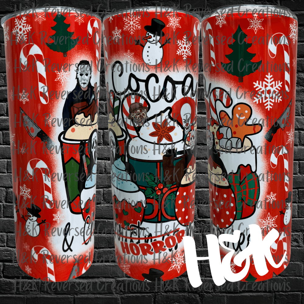 Cocoa and Horror Movies Tumbler - H&K Reversed Creations 