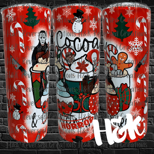 Cocoa and Horror Movies Tumbler - H&K Reversed Creations 