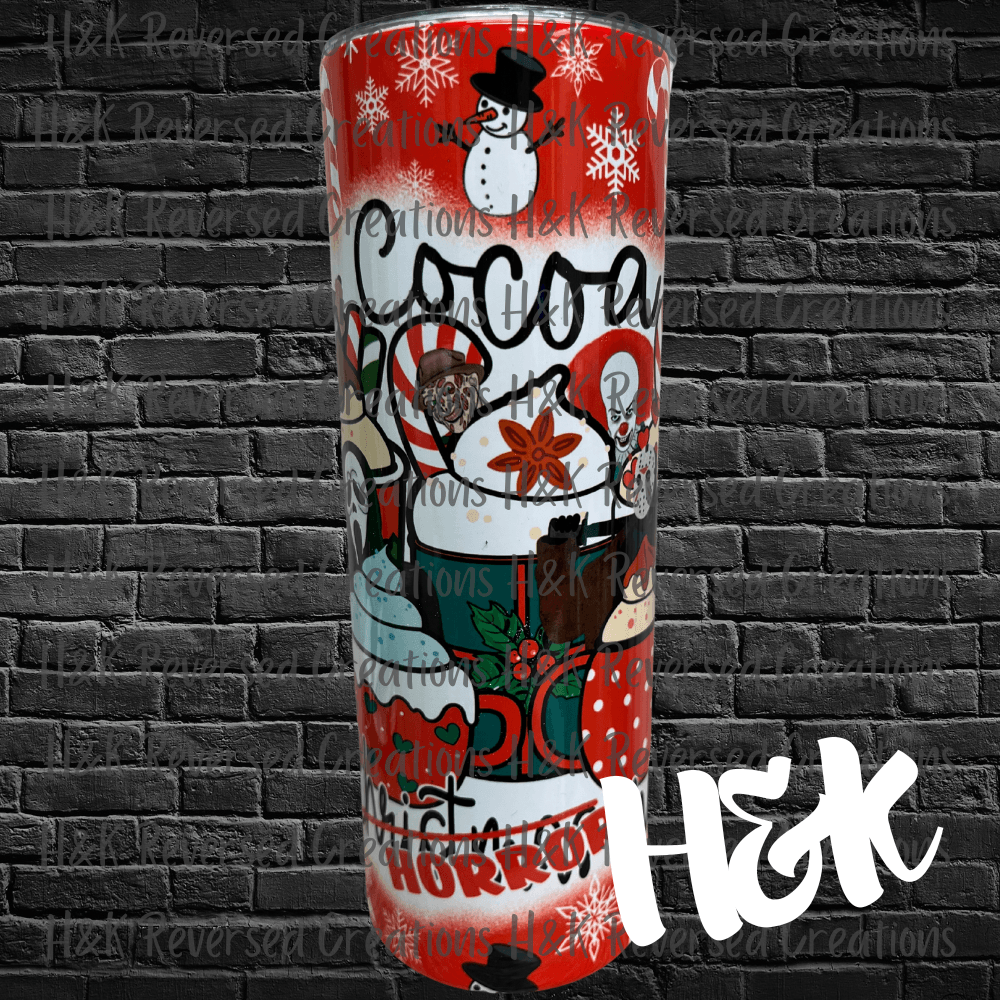Cocoa and Horror Movies Tumbler - H&K Reversed Creations 
