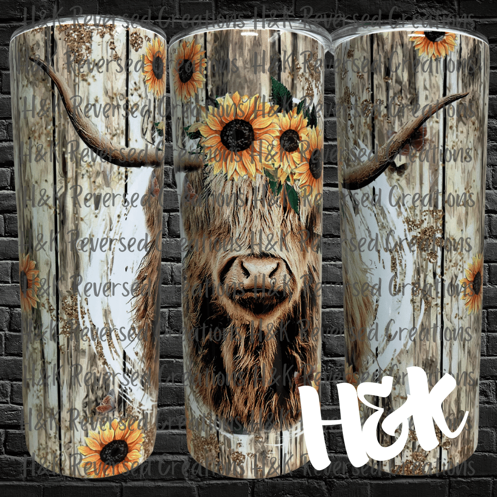 Highland Cow Tumbler - H&K Reversed Creations 