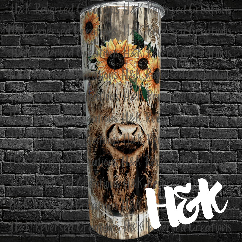 Highland Cow Tumbler - H&K Reversed Creations 