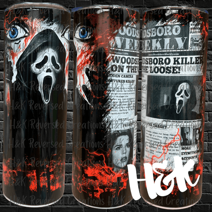 Ghostface Newspaper Tumbler - H&K Reversed Creations 