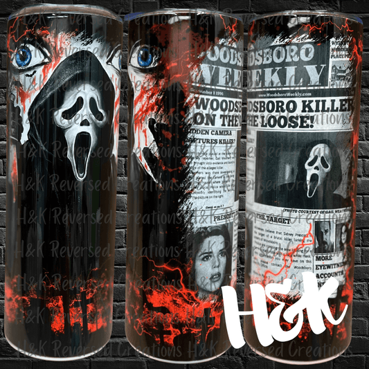 Ghostface Newspaper Tumbler - H&K Reversed Creations 