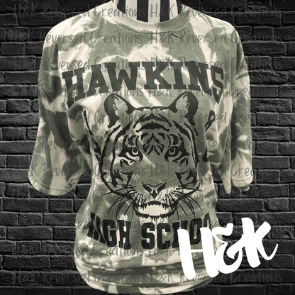 Hawkins High School Bleached Tee - H&K Reversed Creations 