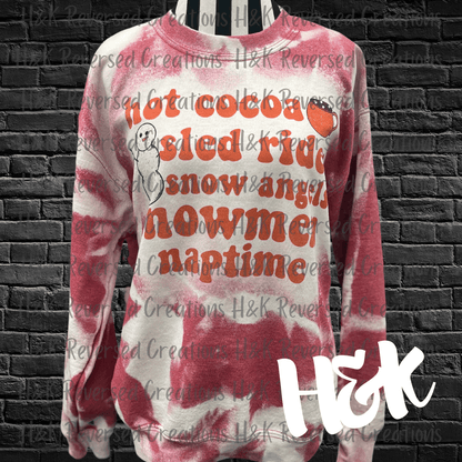 Hot Cocoa Bleached Sweatshirt - H&K Reversed Creations 