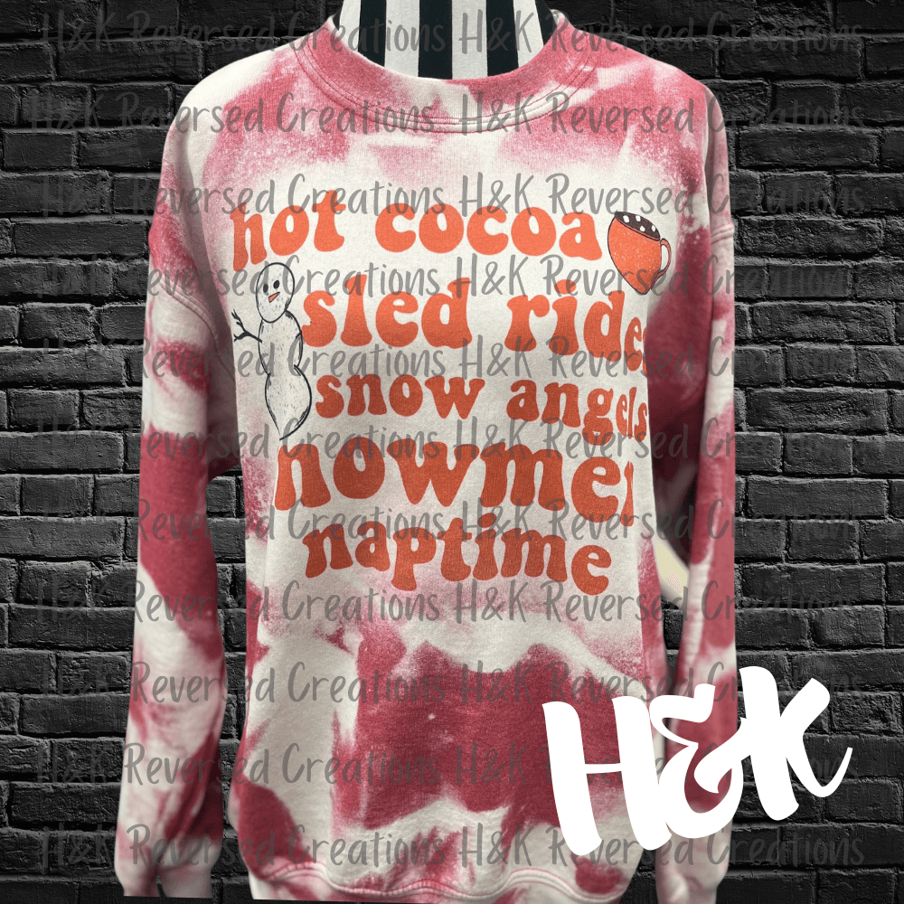 Hot Cocoa Bleached Sweatshirt - H&K Reversed Creations 