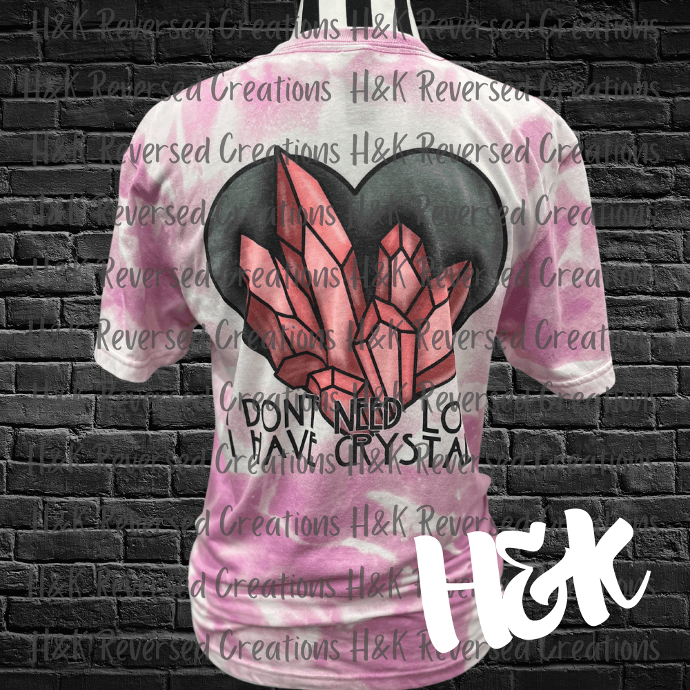 Love And Crystals Bleached Tee - H&K Reversed Creations 
