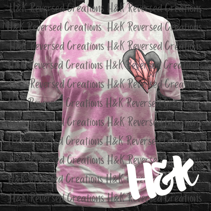 Love And Crystals Bleached Tee - H&K Reversed Creations 