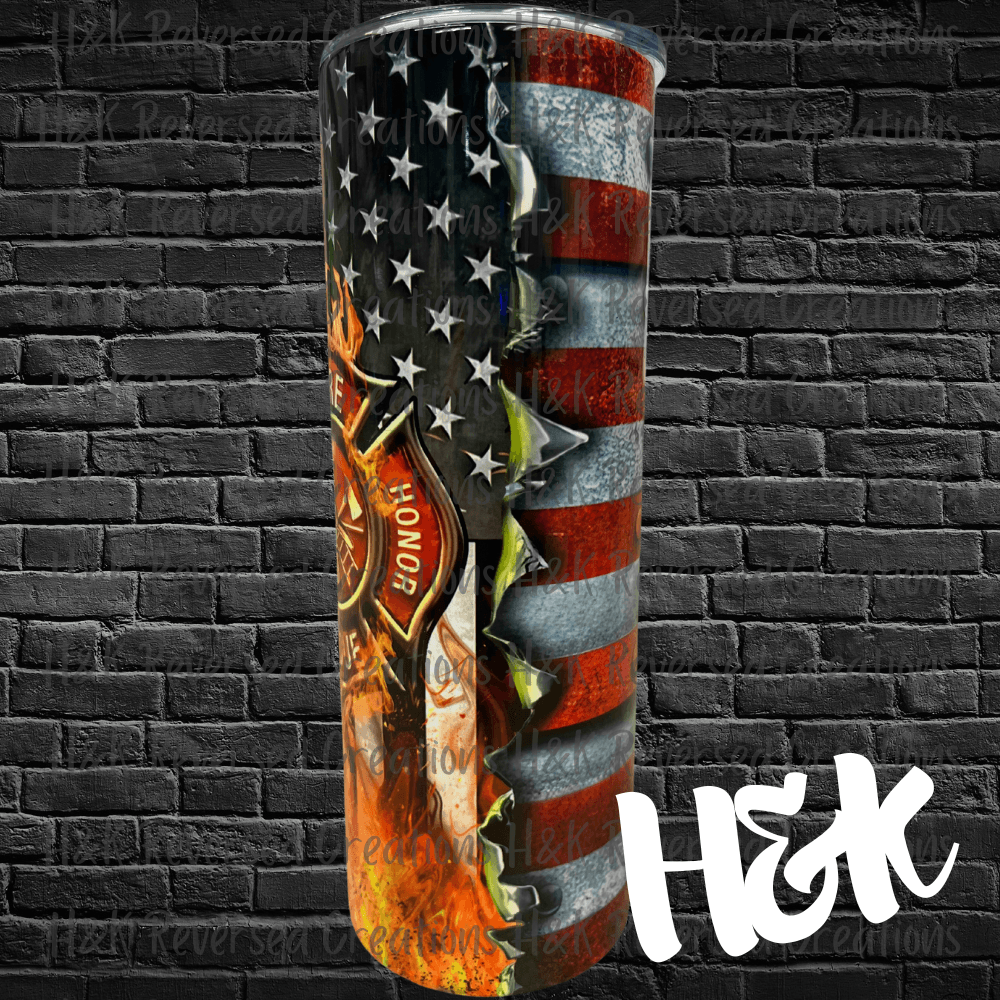 Firefighter Tumbler - H&K Reversed Creations 