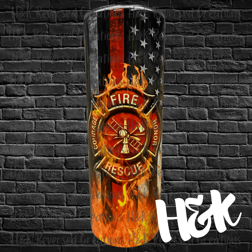 Firefighter Tumbler - H&K Reversed Creations 