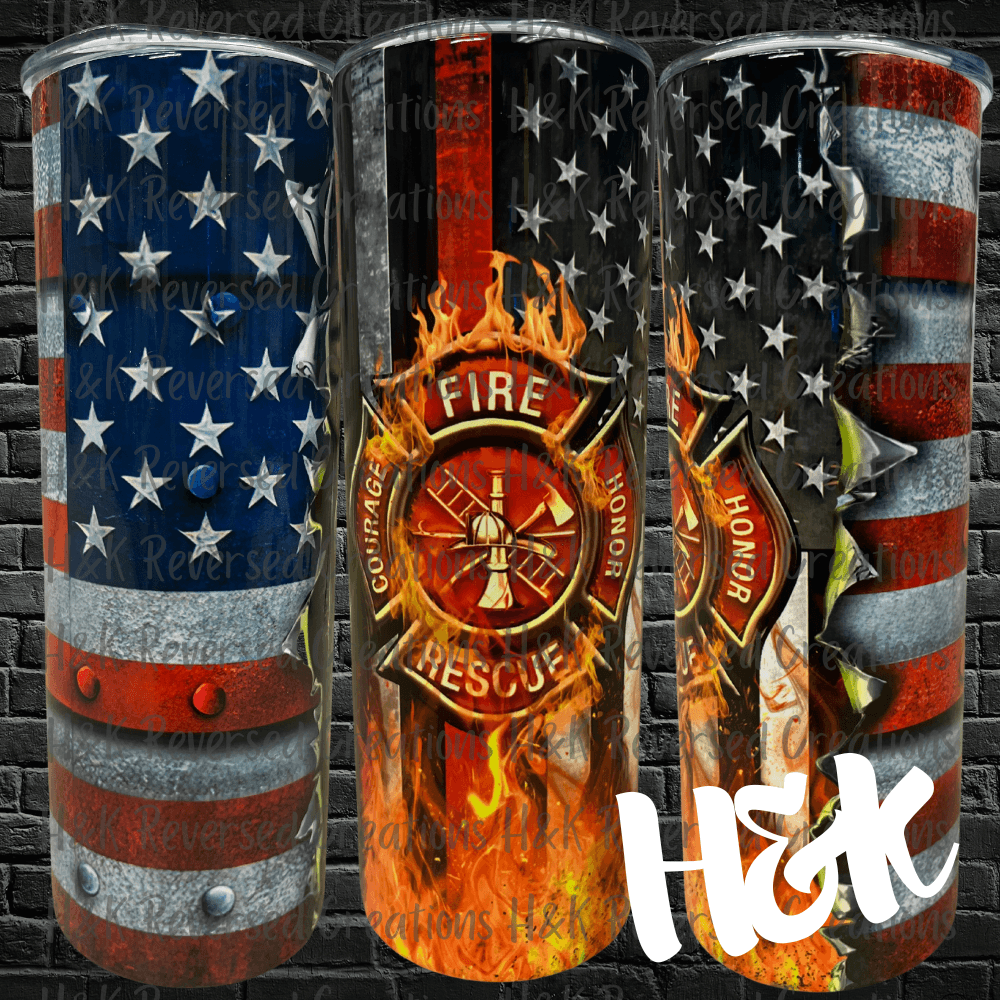 Firefighter Tumbler - H&K Reversed Creations 