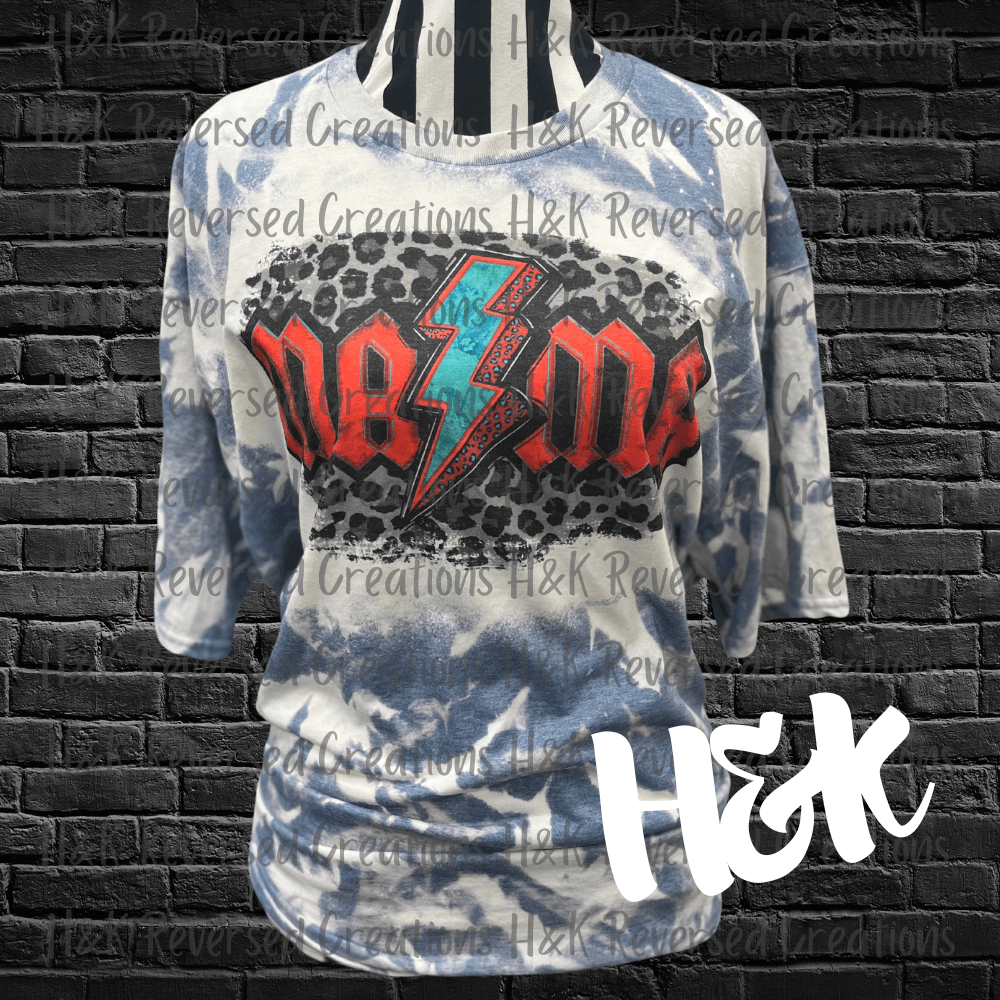 Mama Leopard Print Bleached Sublimation Tee - H&K Reversed Creations 