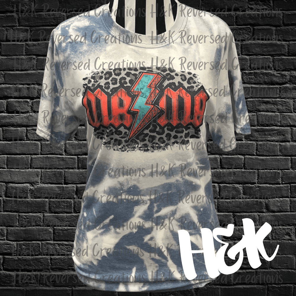 Mama Leopard Print Bleached Sublimation Tee - H&K Reversed Creations 