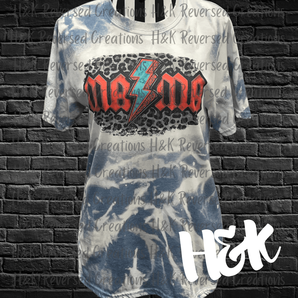 Mama Leopard Print Bleached Sublimation Tee - H&K Reversed Creations 