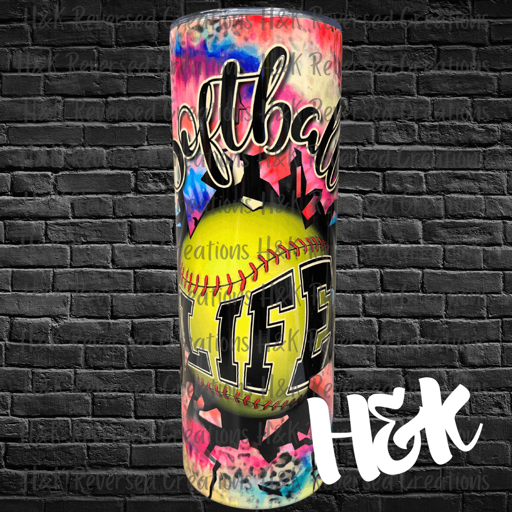 Softball Life Tumbler - H&K Reversed Creations 