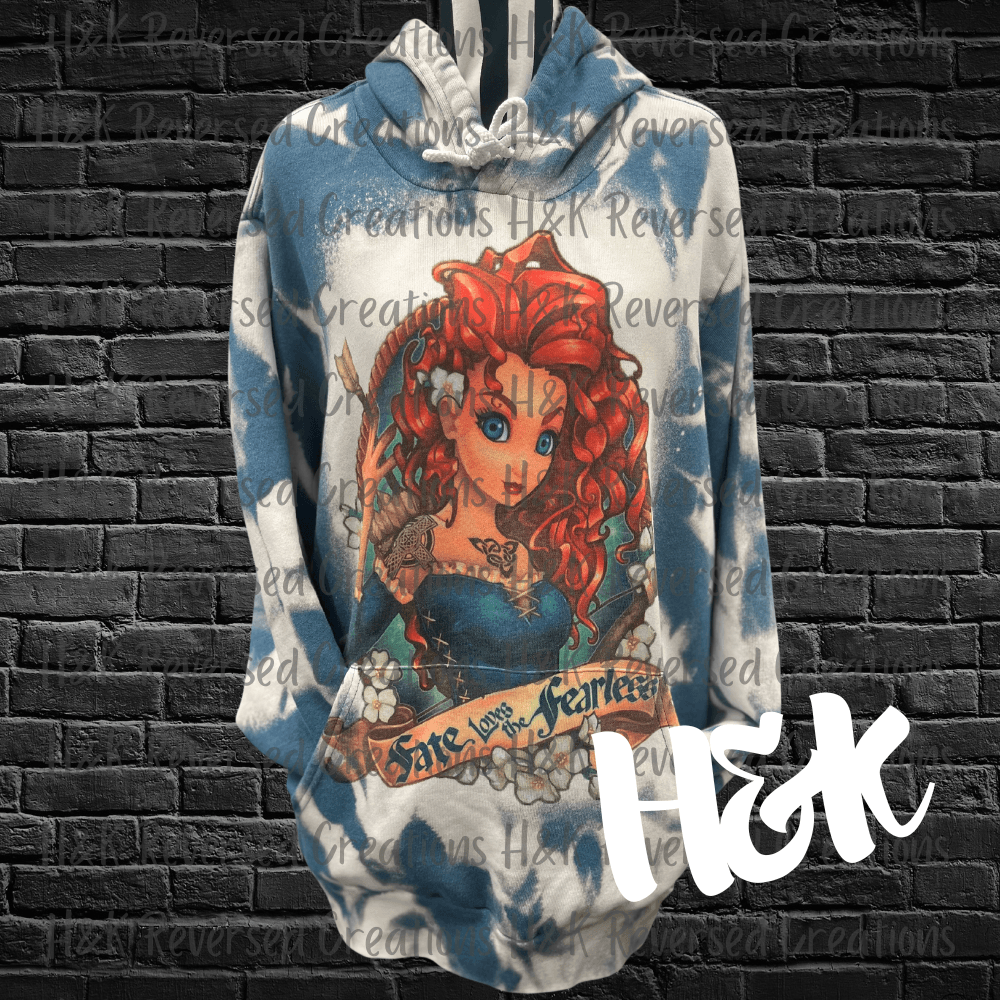 Teal Pin Up Princess Hoodie - H&K Reversed Creations 