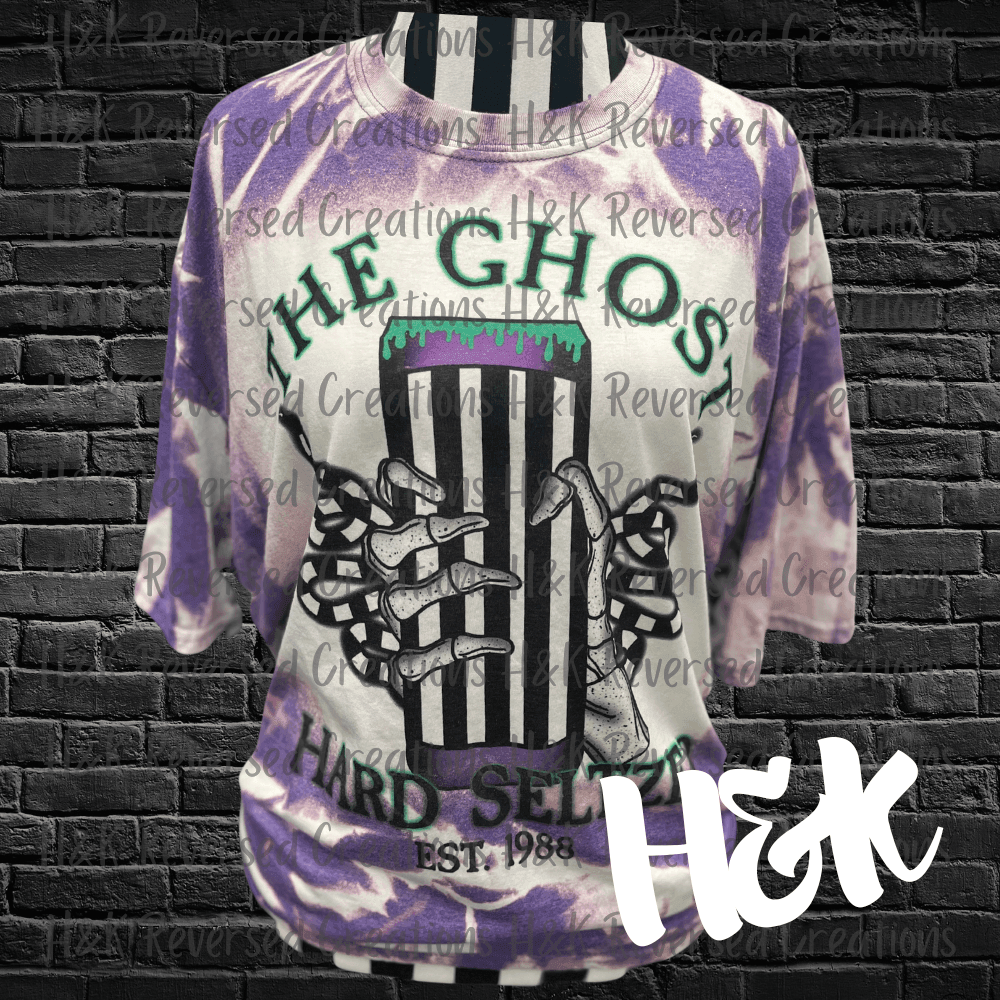 The Ghost Hard Seltzer Bleached Tee - H&K Reversed Creations 