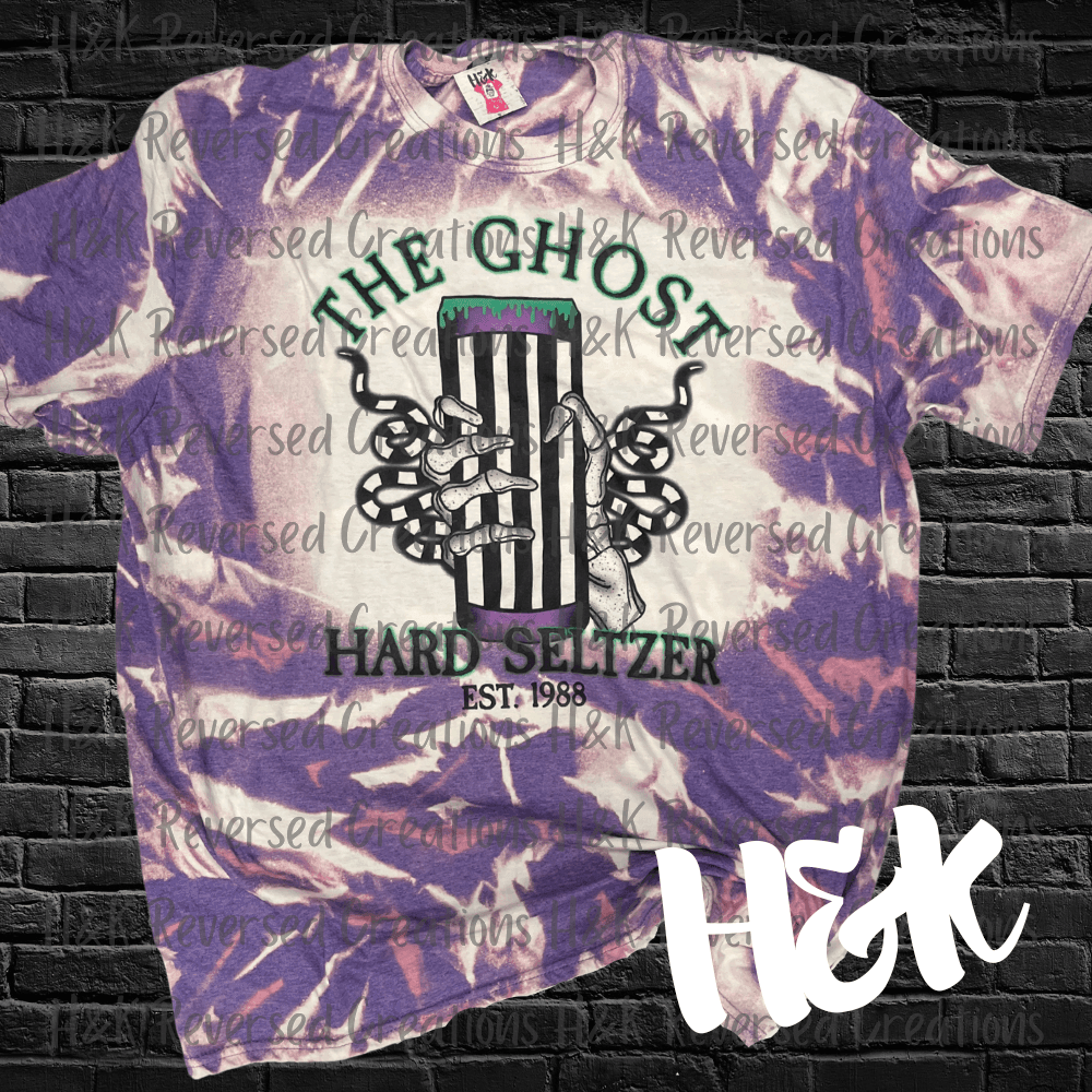 The Ghost Hard Seltzer Bleached Tee - H&K Reversed Creations 