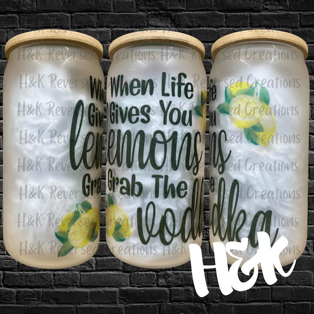 When Life Gives You Lemons Glass Can - H&K Reversed Creations 