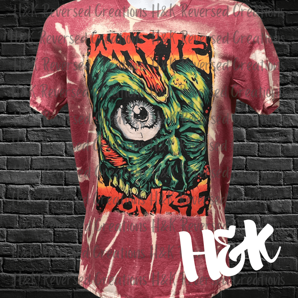 Tie Dye White Zombie Tee - H&K Reversed Creations 