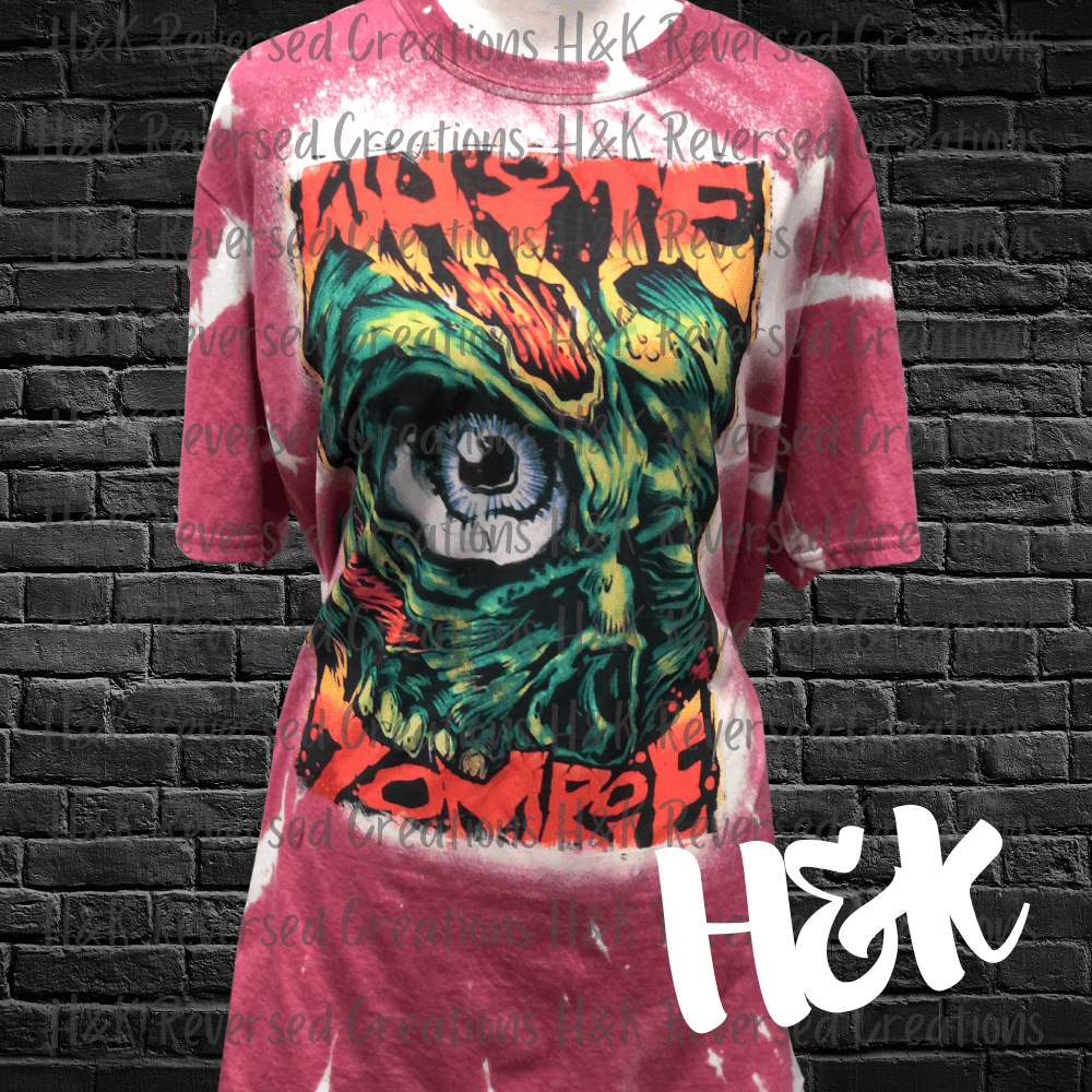 Tie Dye White Zombie Tee - H&K Reversed Creations 