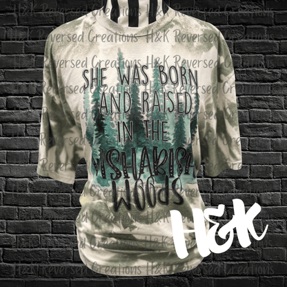 Wish A Bish Woods Green Bleached T-Shirt - H&K Reversed Creations 